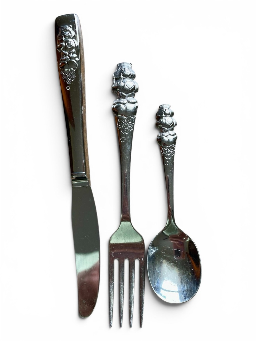 Oneida for American Greeting Co, child size, Care Bear, flatware set, 1984